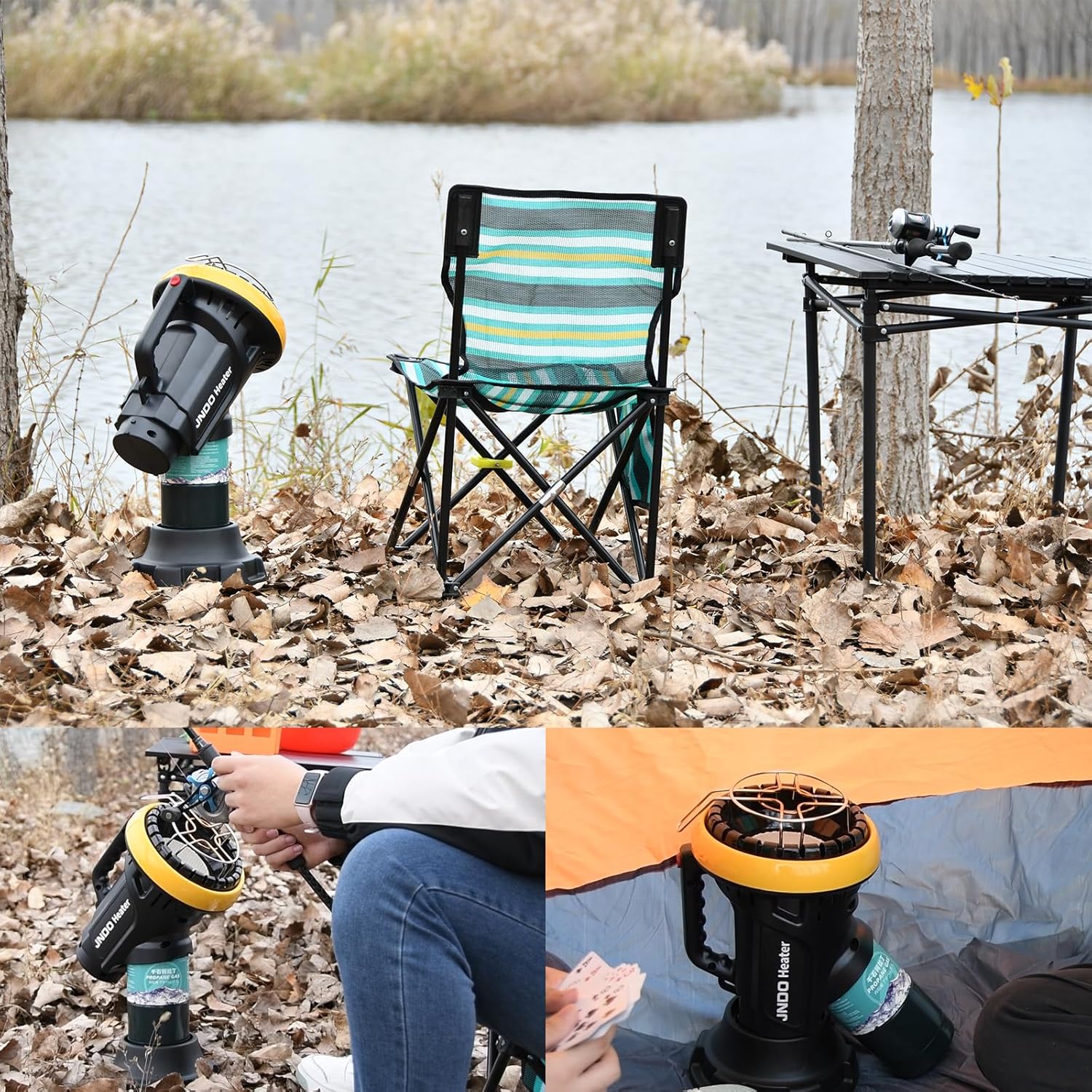 JNDO Portable Propane Heater 4000-BTU Camping Fishing Outdoor Indoor