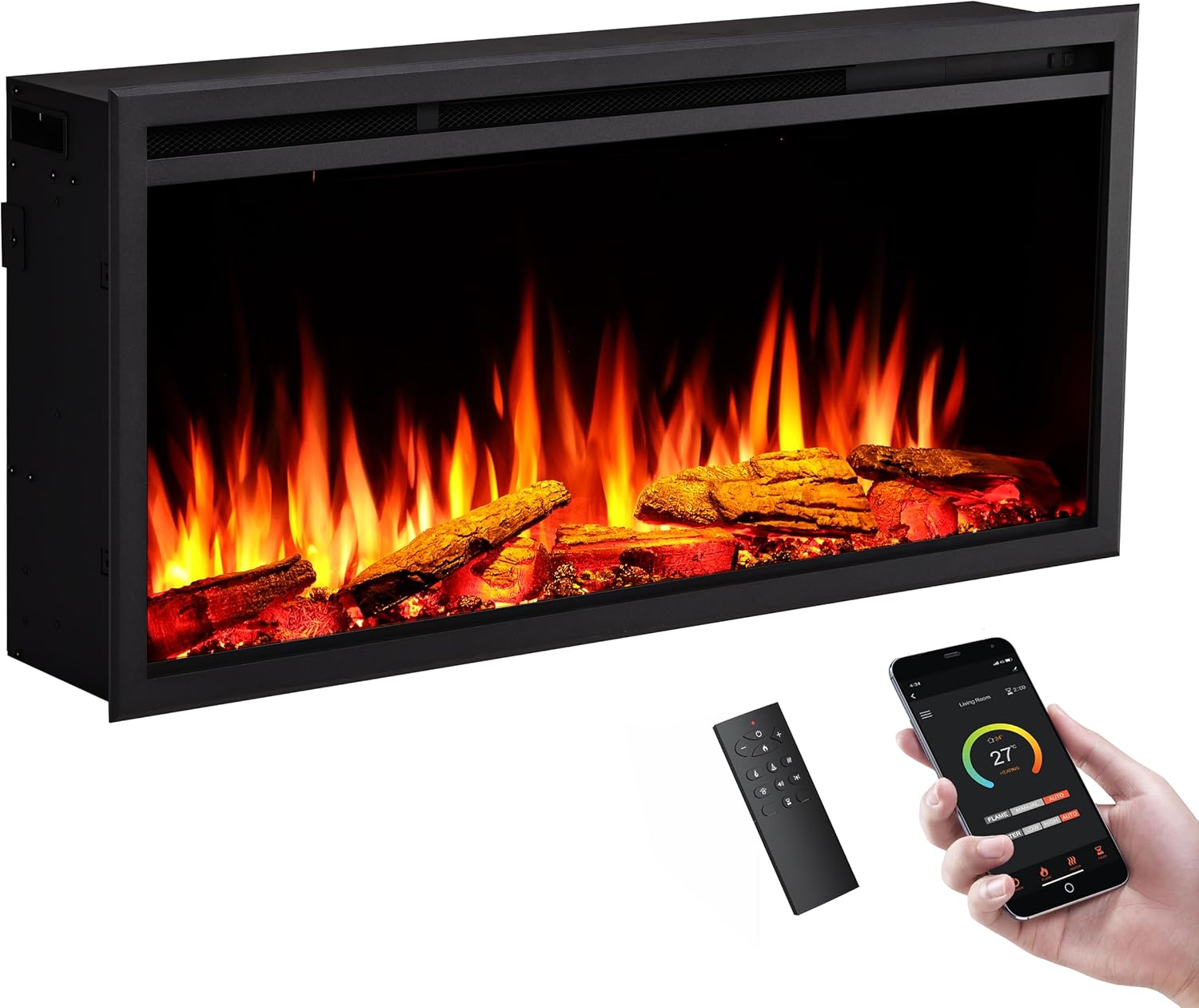 Legend Flame 40 W Electric Fireplace Insert with Smart Controls