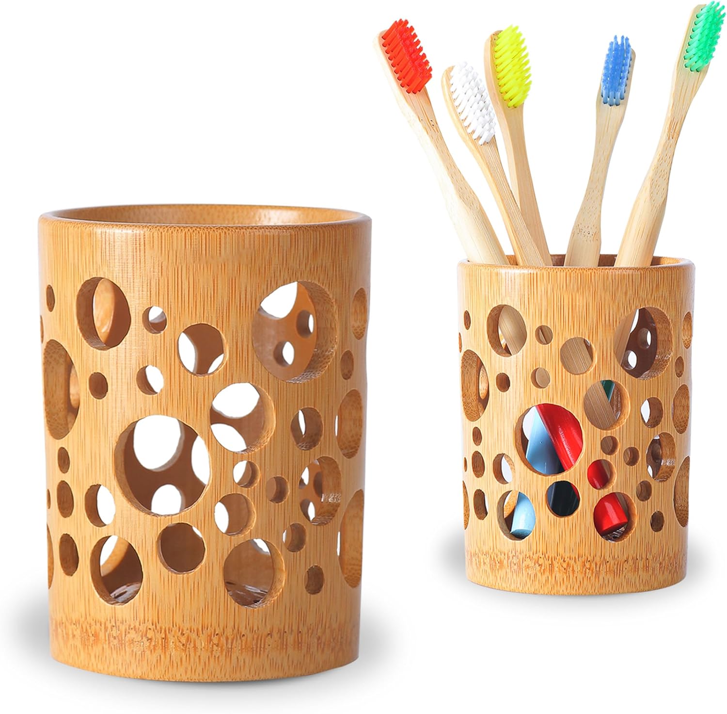 Eco Bamboo Toothbrush Holder with Drainage