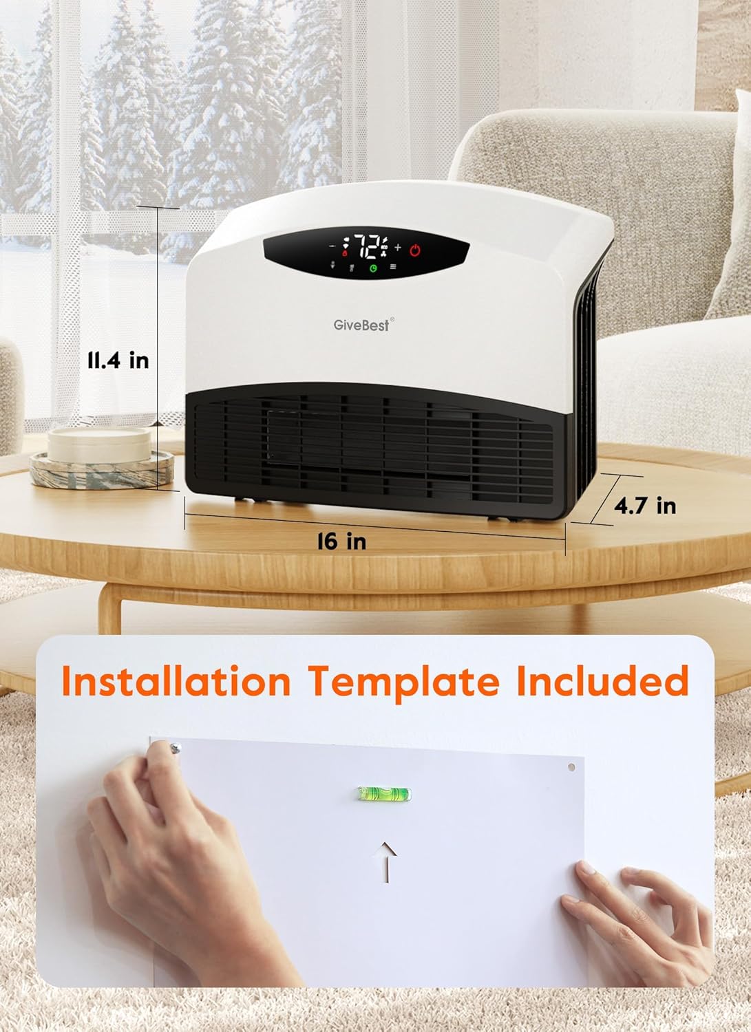 GiveBest Smart Wall Heater - 1500W with Alexa WiFi