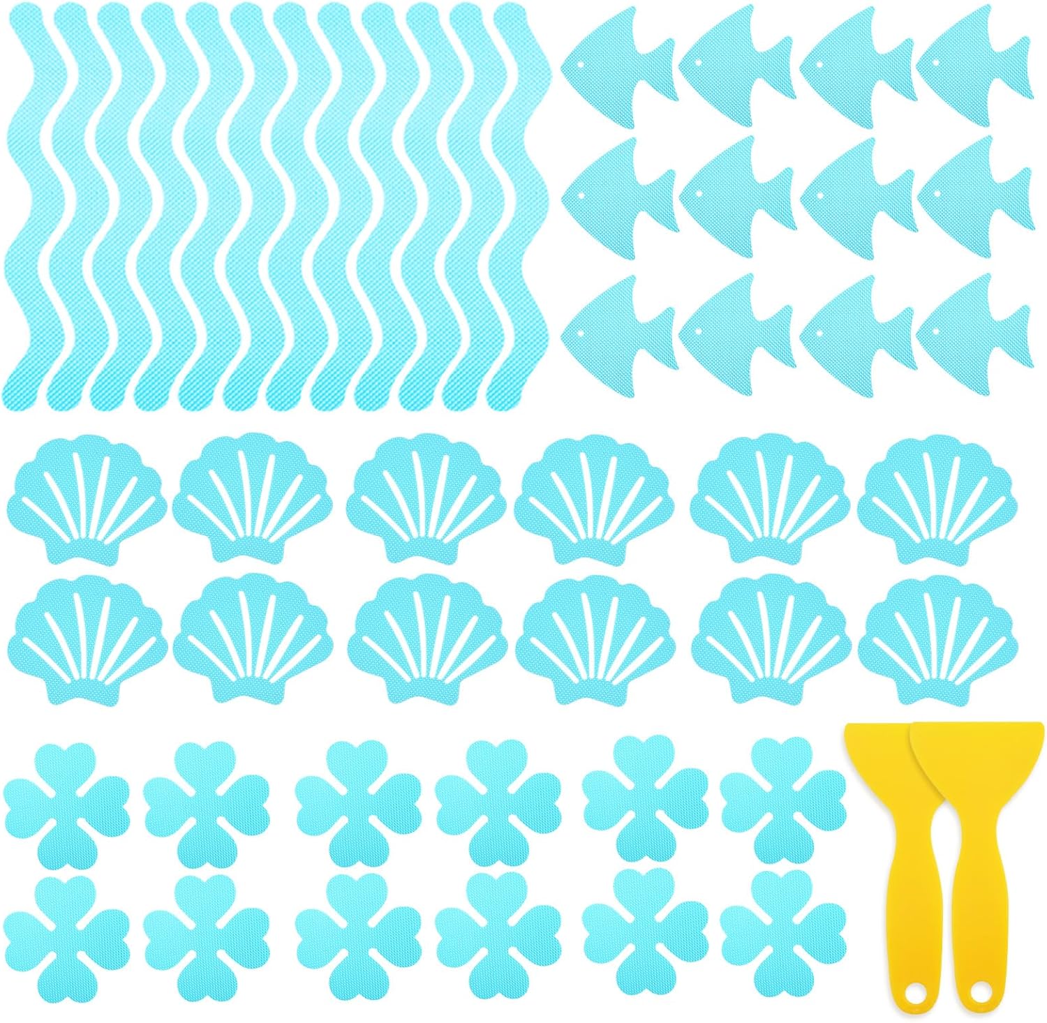 48 PCS Non-Slip Bathtub Stickers with Scrapers