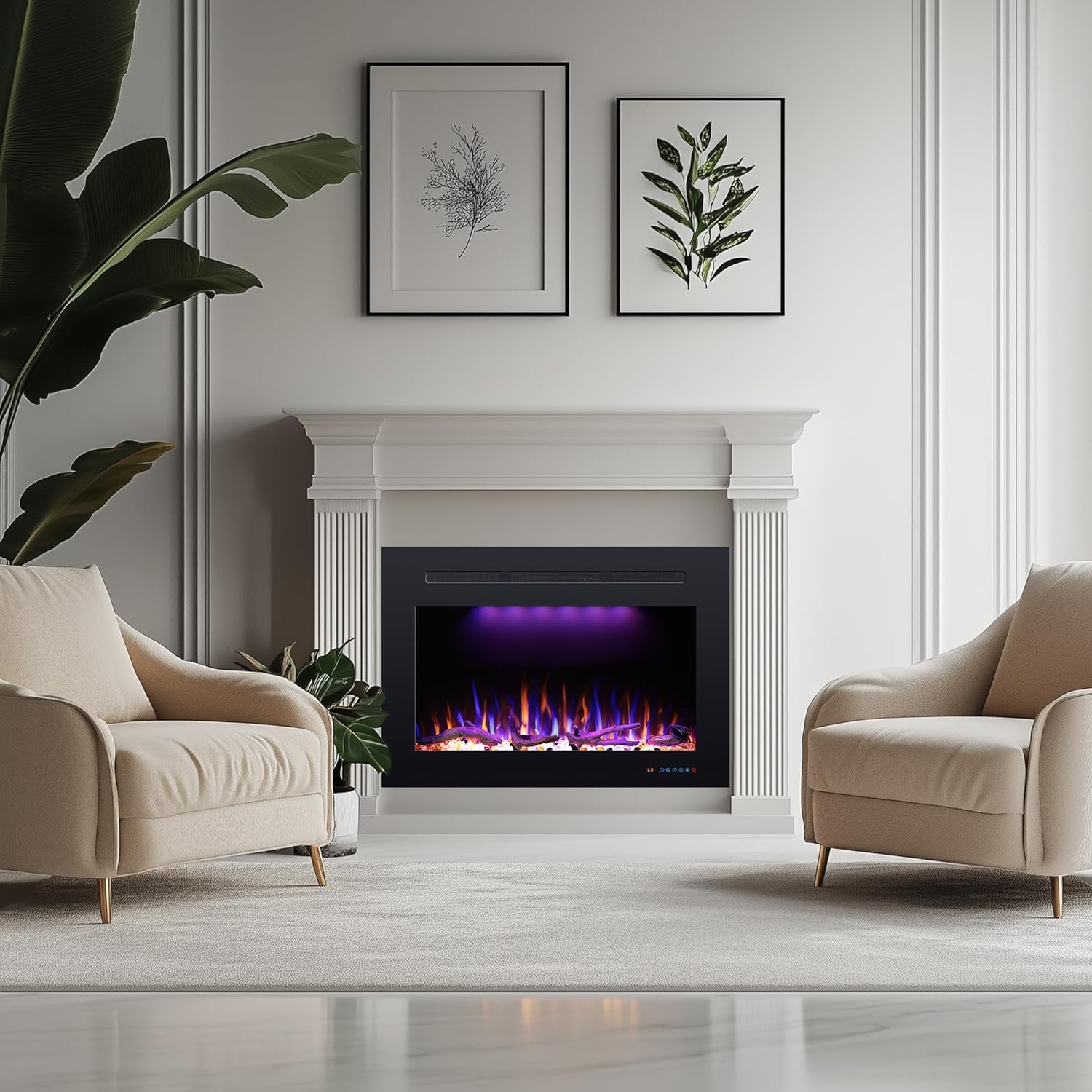 PRISMASTER 2959 Electric Fireplace Insert with Adjustable Flames 1