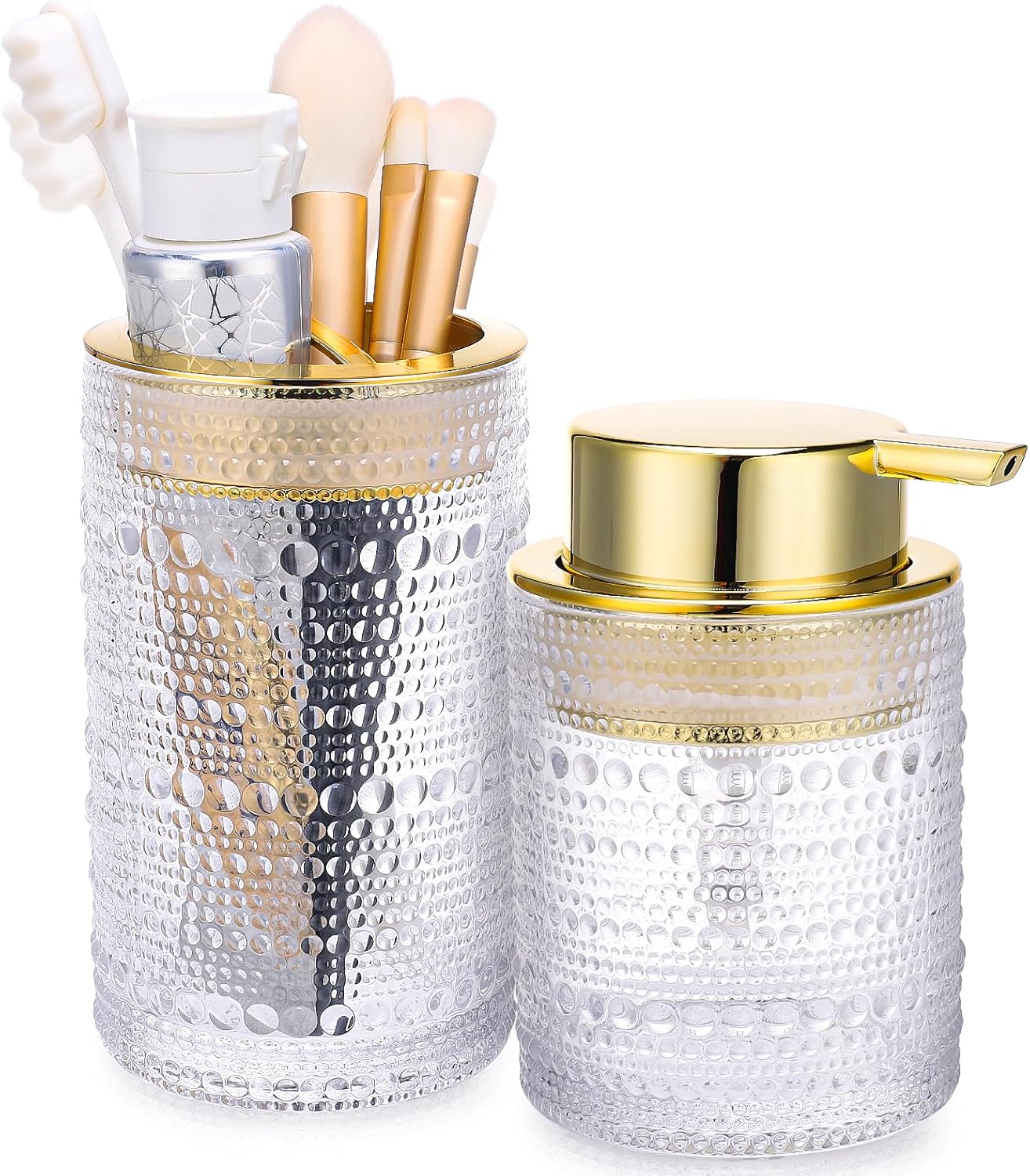 Nafhone Clear Glass Bathroom Accessory Set 2 Pcs