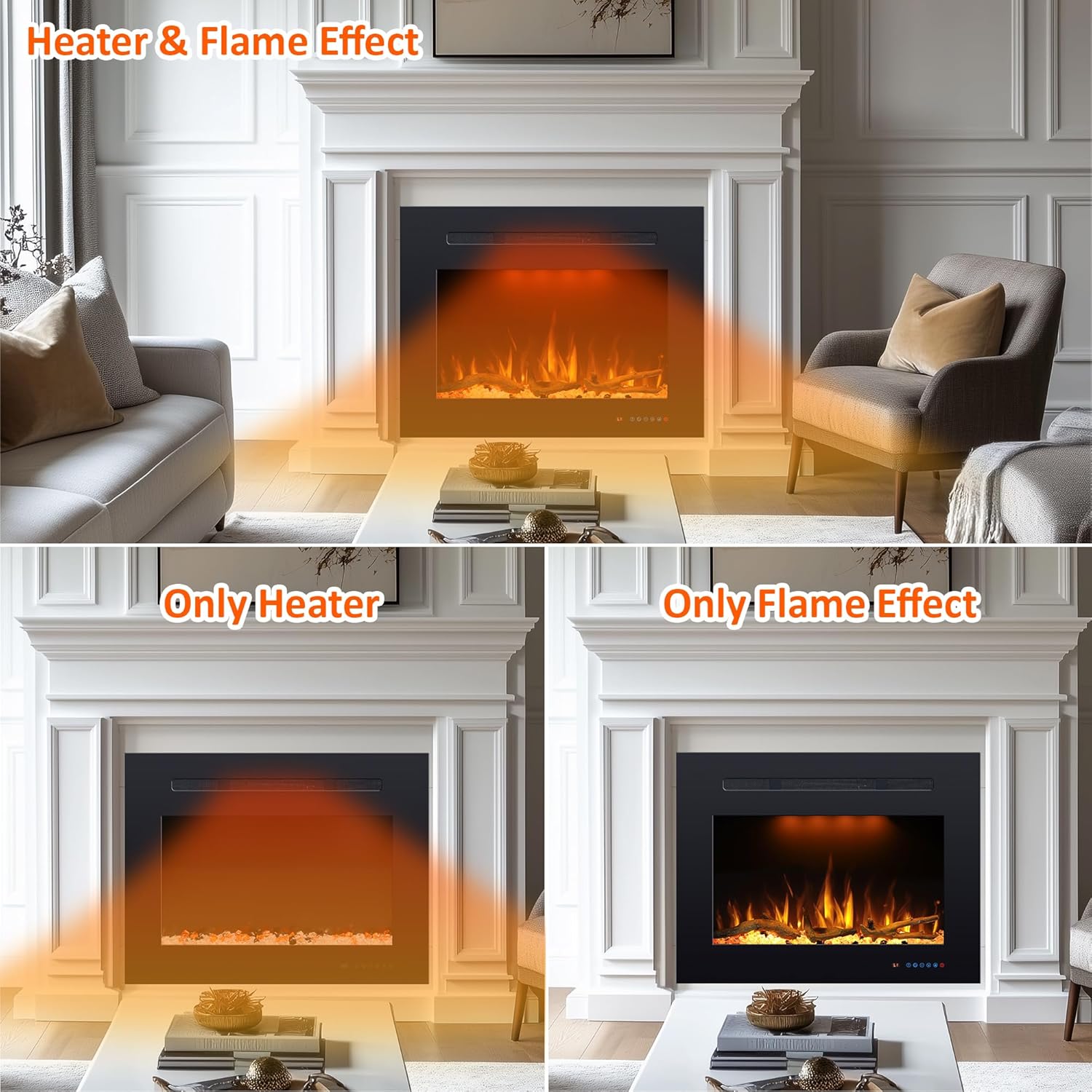 PRISMASTER 2959 Electric Fireplace Insert with Adjustable Flames 1