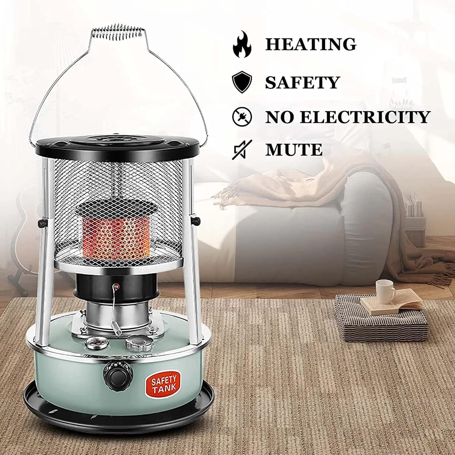 Kerosene Stove Heater with Adjustable Height and Oil Gauge