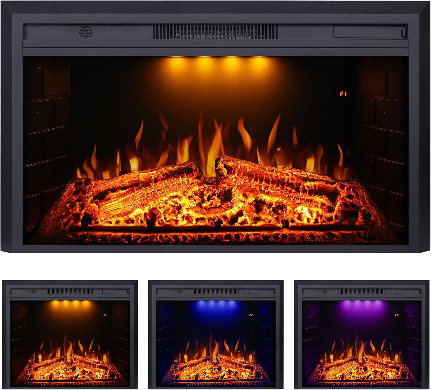 Valuxhome Electric Fireplace with Fire Crackling Sound and Overheating Protection