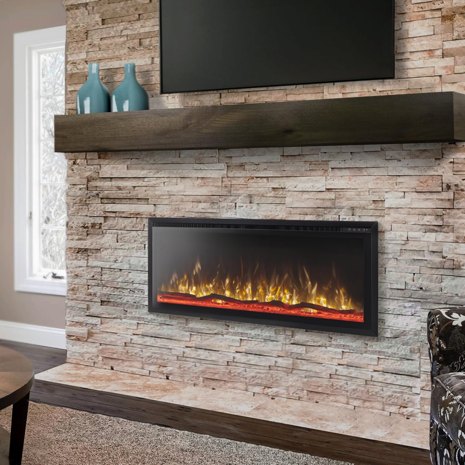 Sophia William 42 Inch Electric Fireplace with Remote Control