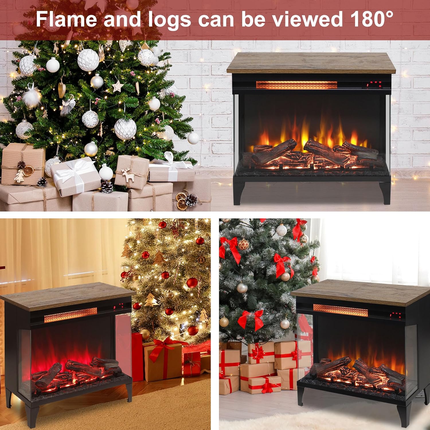 Innoflame 24 Electric Fireplace Heater with Remote and Timer