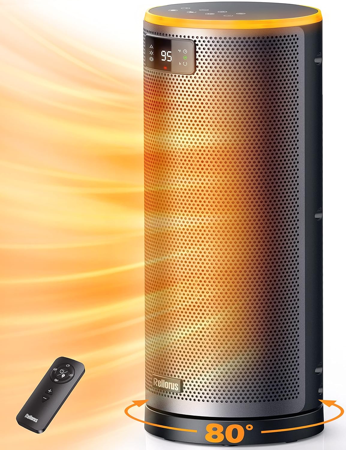 Rellorus Fast Heating Electric Space Heater with Remote and Thermostat 1
