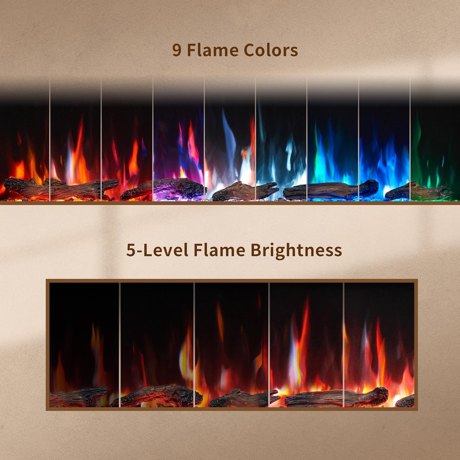 PuraFlame Herman 36 Inch Smart Electric Fireplace