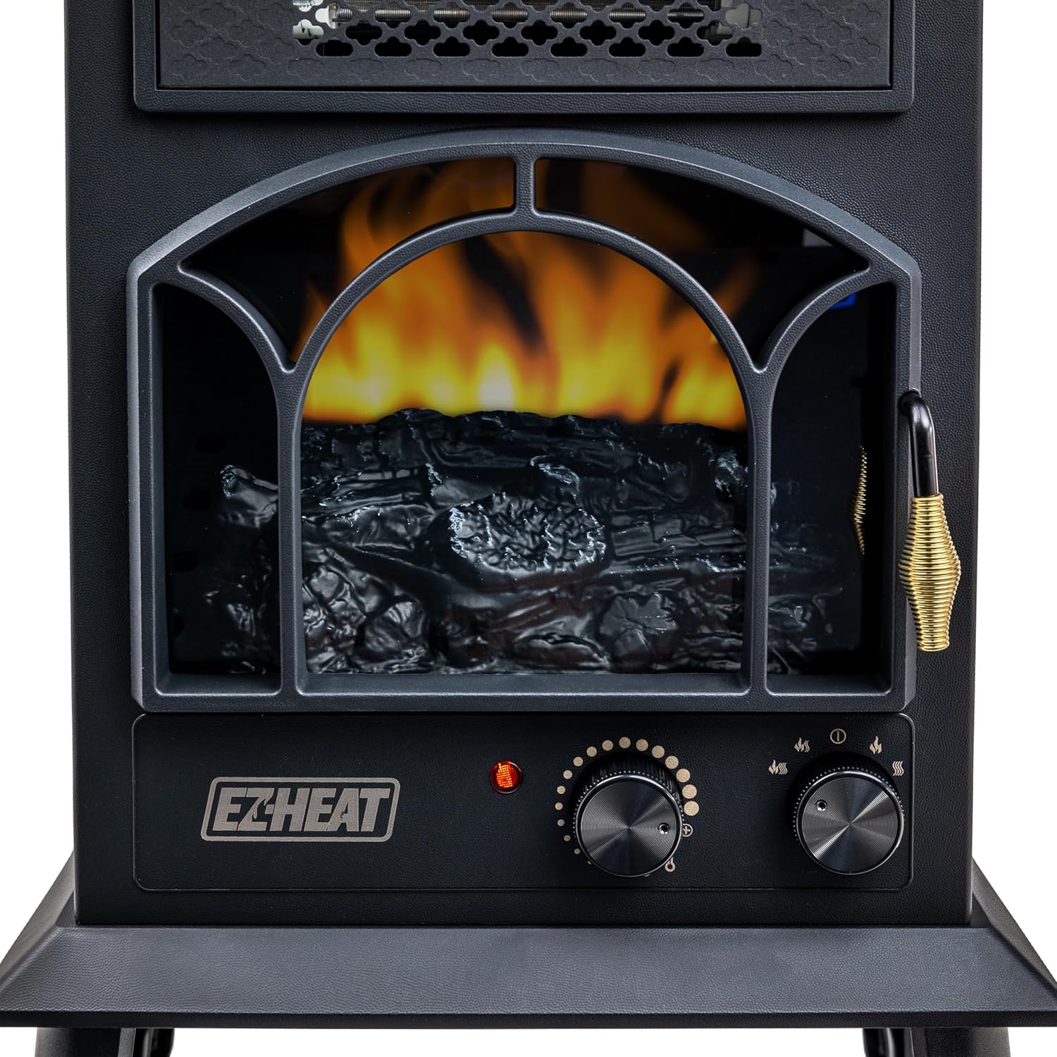 EZ-HEAT Electric Fireplace Heater with Flame Effect and Dual Heat Settings