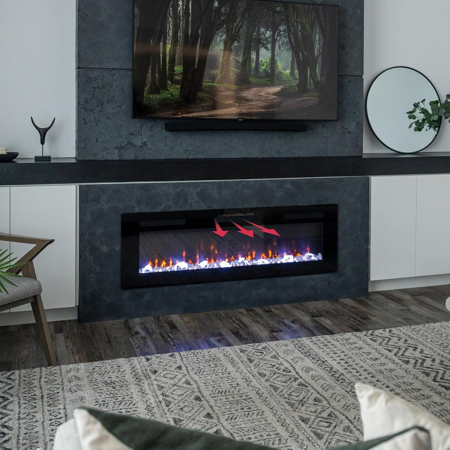 Dimplex Sierra 60 Electric Fireplace Heater - Wall Mounted 1400W Black