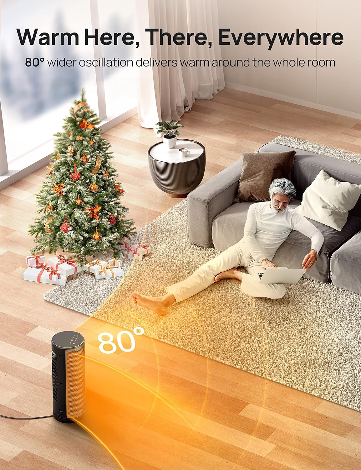 Rellorus Fast Heating Electric Space Heater with Remote and Thermostat 1